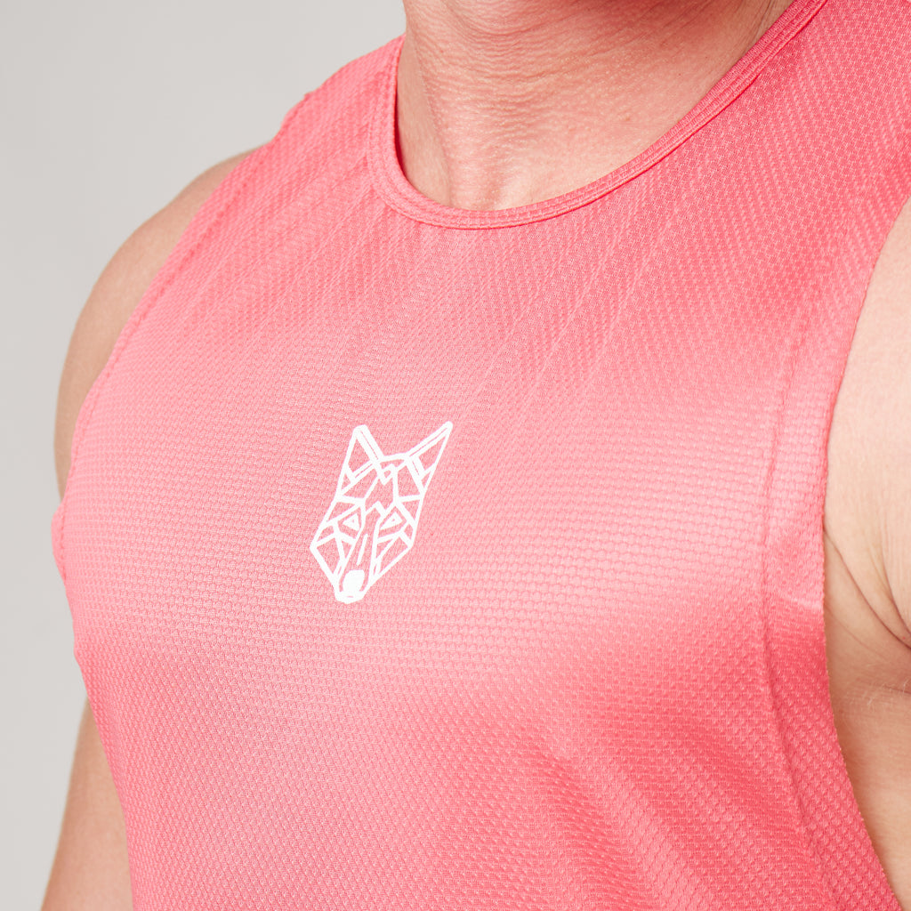 Regata Machão Dry Fit Lobo Geométrico Rosa Paraíso