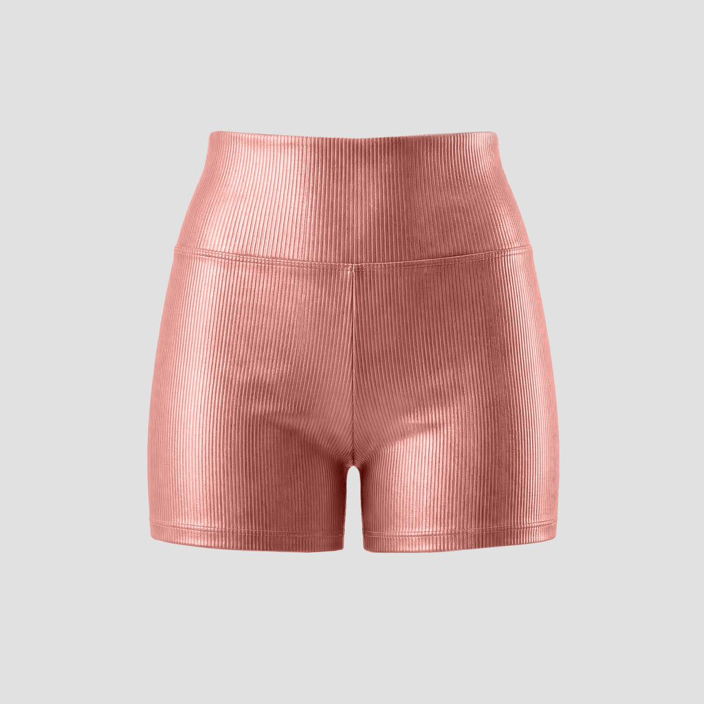 Short Basic Canelado Rosé