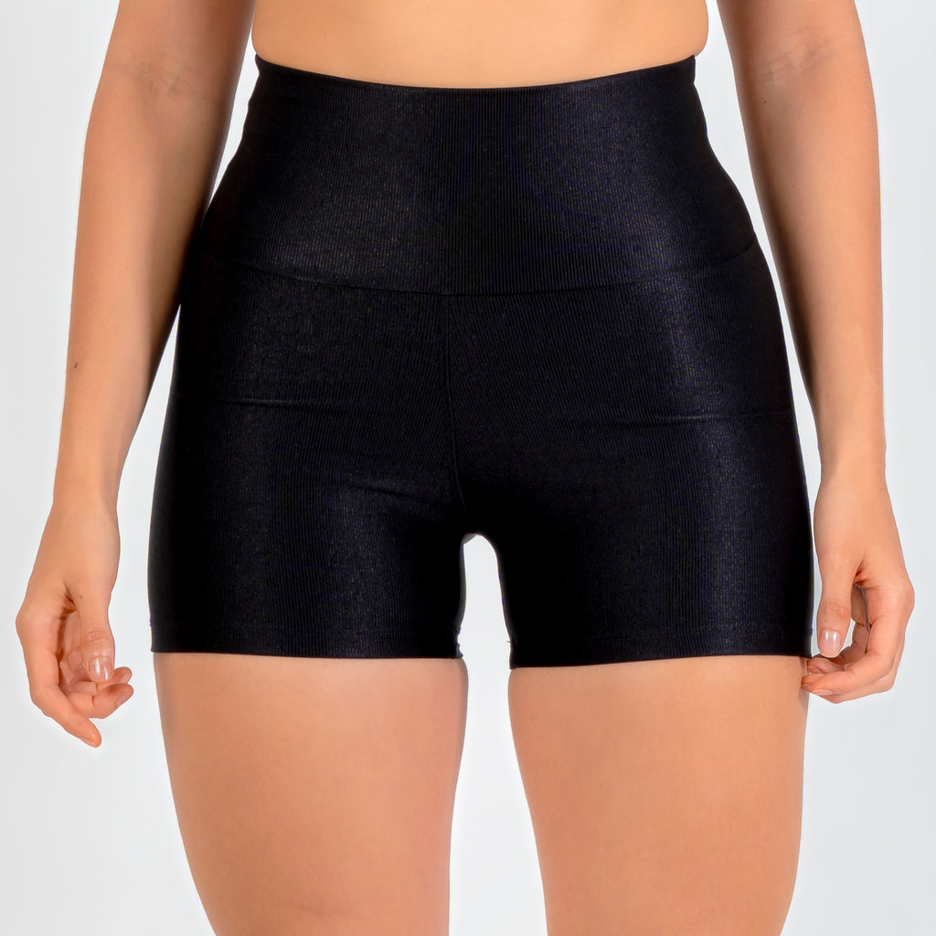 Short Basic Canelado Preto