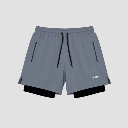 Short de Compressão Dry Fit Chumbo Bolso Ziper - Fluid