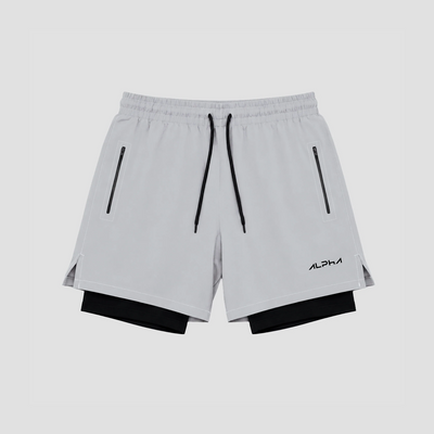 Short de Compressão Dry Fit Cinza Bolso Zíper - Fluid