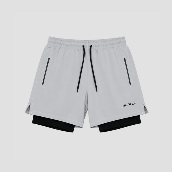 Short de Compressão Dry Fit Cinza Bolso Zíper - Fluid