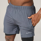Short de Compressão Dry Fit Chumbo Bolso Ziper - Fluid