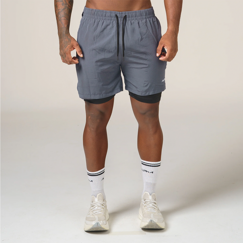 Short de Compressão Dry Fit Chumbo Bolso Ziper - Fluid
