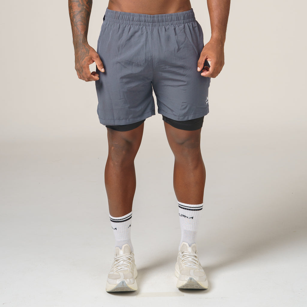 Short de Compressão Dry Fit Chumbo Bolso Ziper - Lupus
