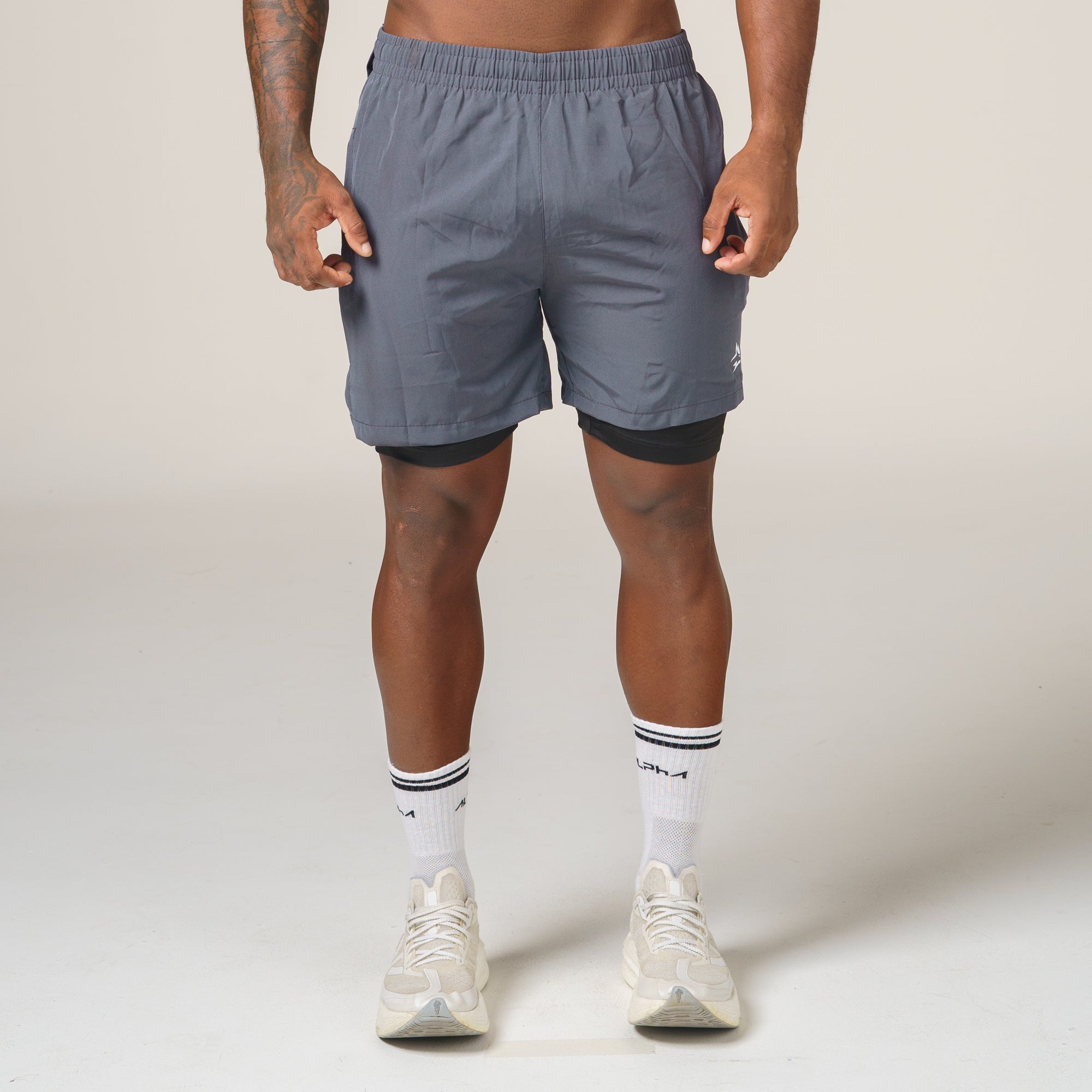 Short de Compressão Dry Fit Chumbo Bolso Ziper - Lupus