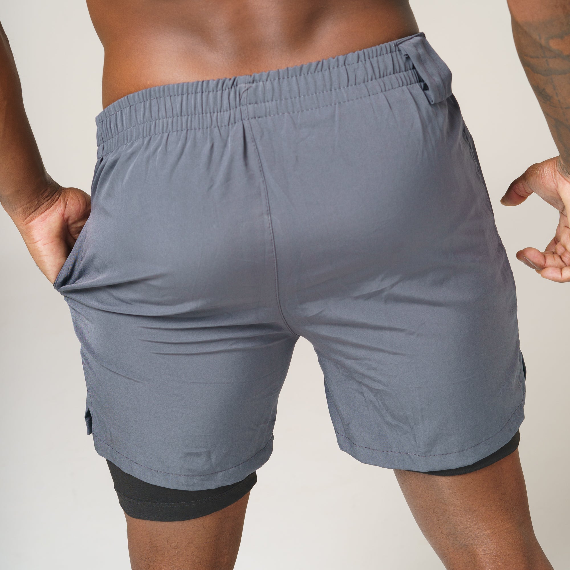 Short de Compressão Dry Fit Chumbo Bolso Ziper - Lupus