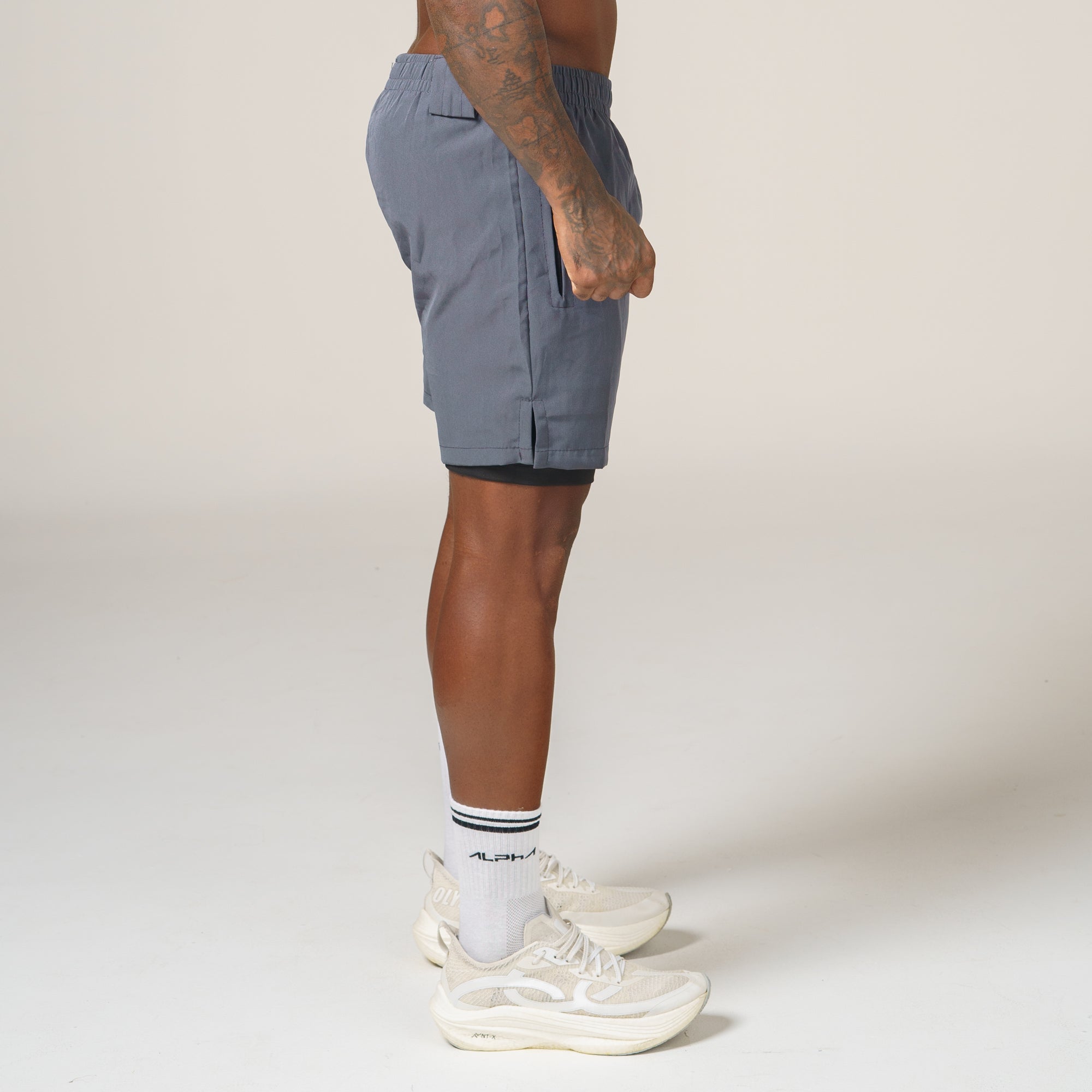 Short de Compressão Dry Fit Chumbo Bolso Ziper - Lupus