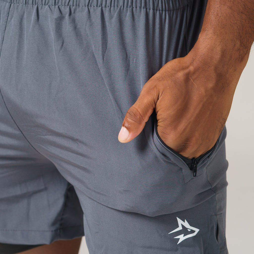 Short de Compressão Dry Fit Chumbo Bolso Ziper - Lupus