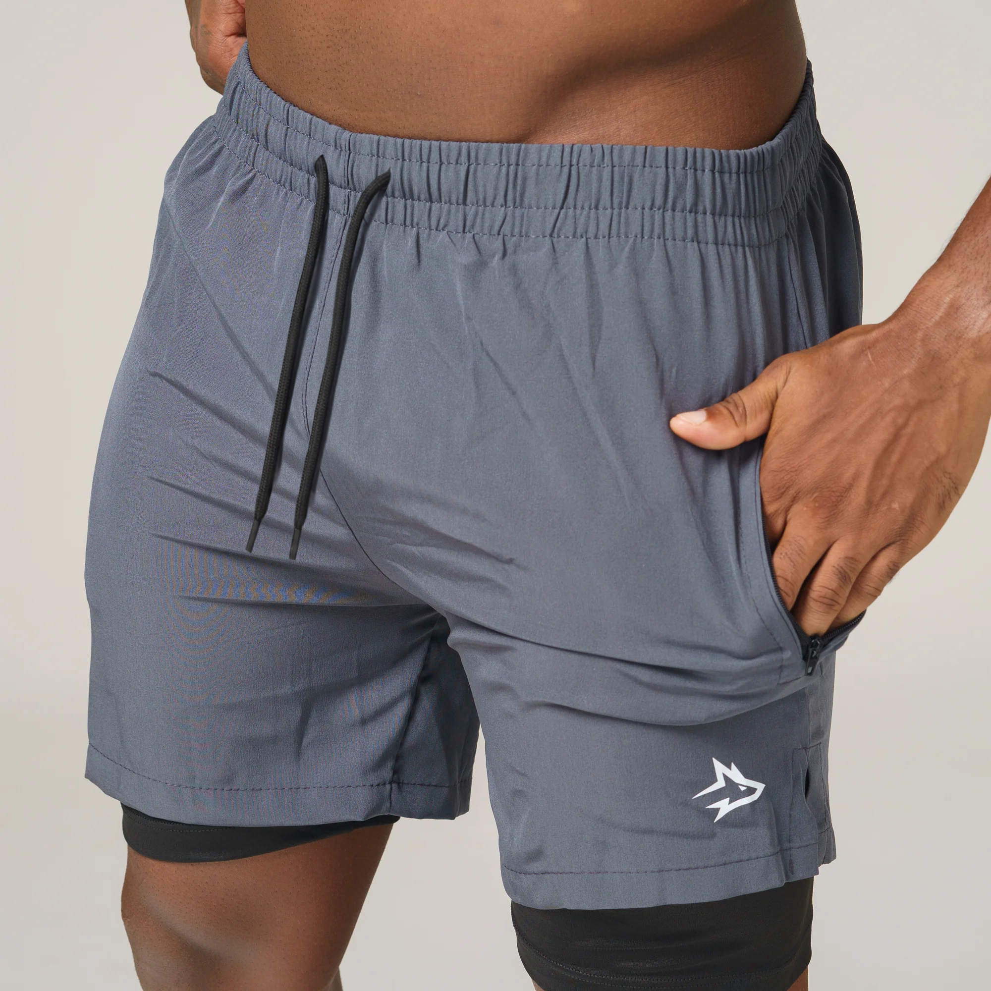 Short de Compressão Dry Fit Chumbo Bolso Ziper - Lupus