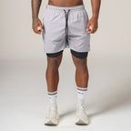 Short de Compressão Dry Fit Cinza Bolso Zíper - Fluid