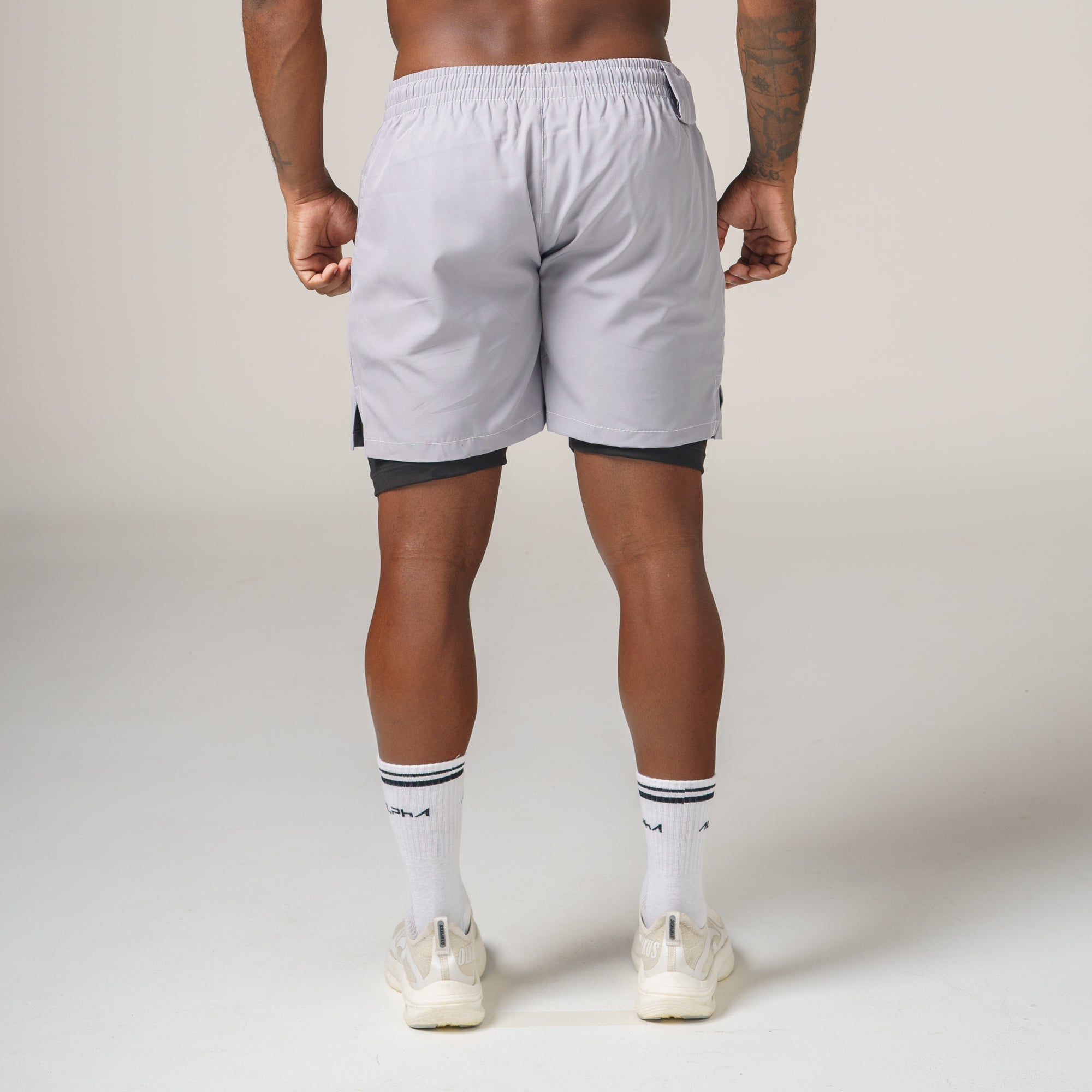 Short de Compressão Dry Fit Cinza Bolso Zíper - Fluid