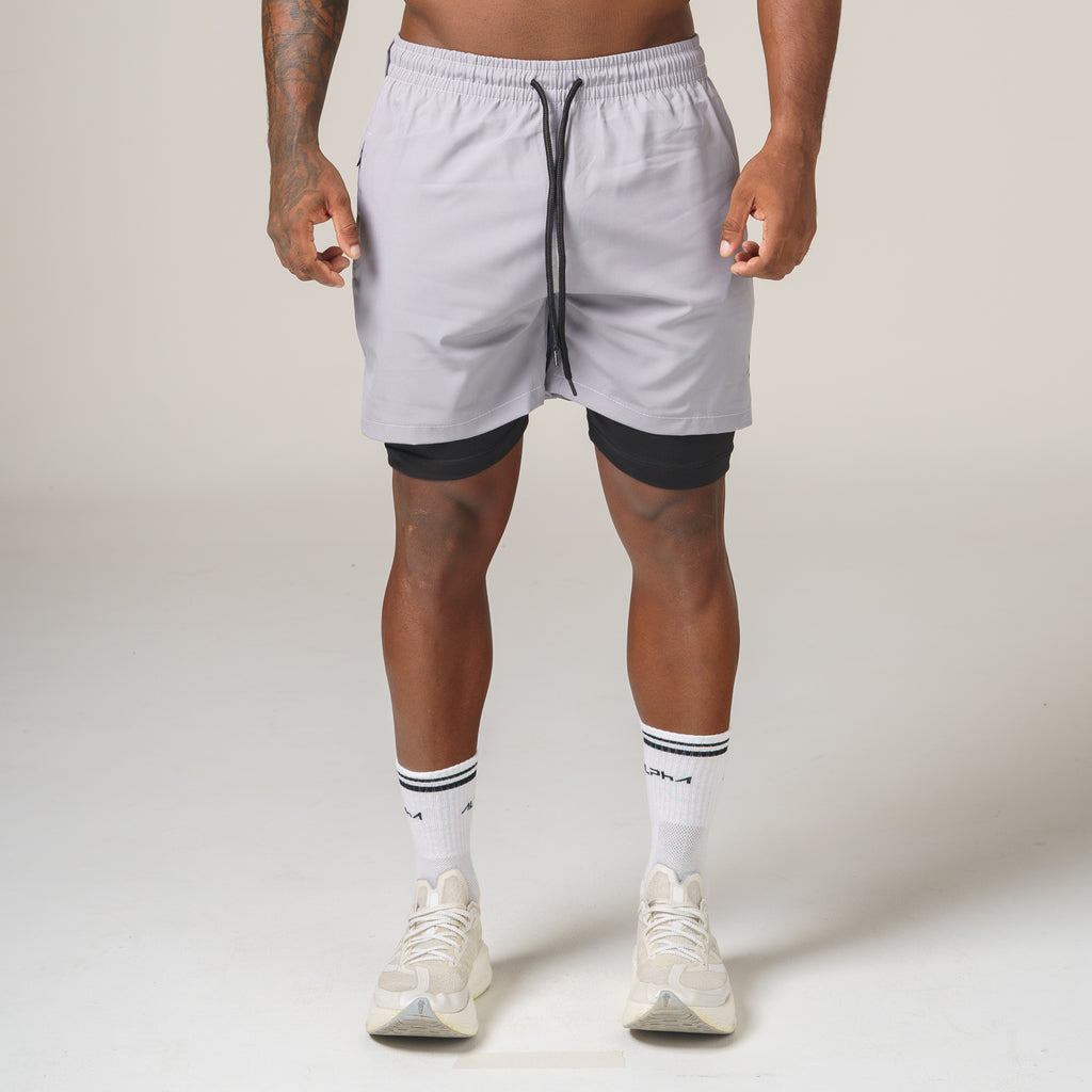 Short de Compressão Dry Fit Cinza Bolso Zíper - Lupus