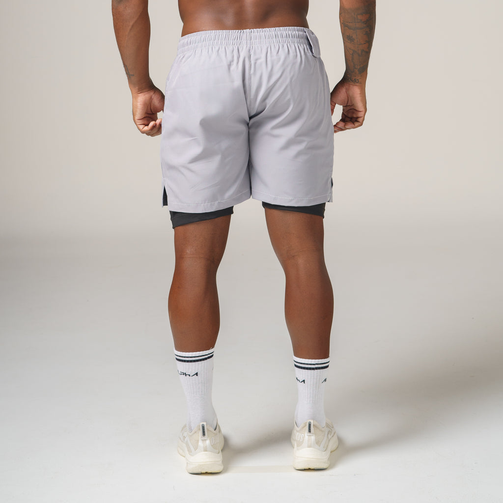 Short de Compressão Dry Fit Cinza Bolso Zíper - Lupus