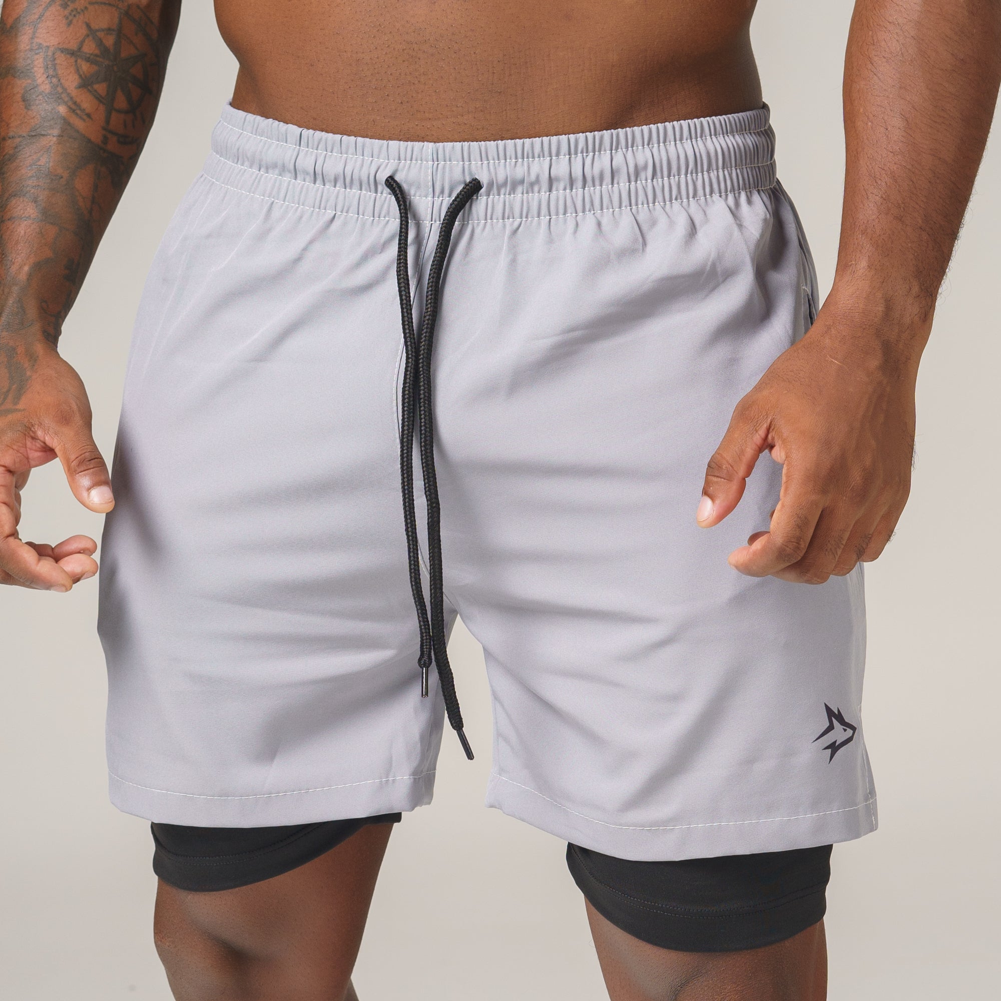 Short de Compressão Dry Fit Cinza Bolso Zíper - Lupus