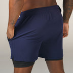 Short de Compressão Dry Fit Marinho Bolso Ziper - Fluid