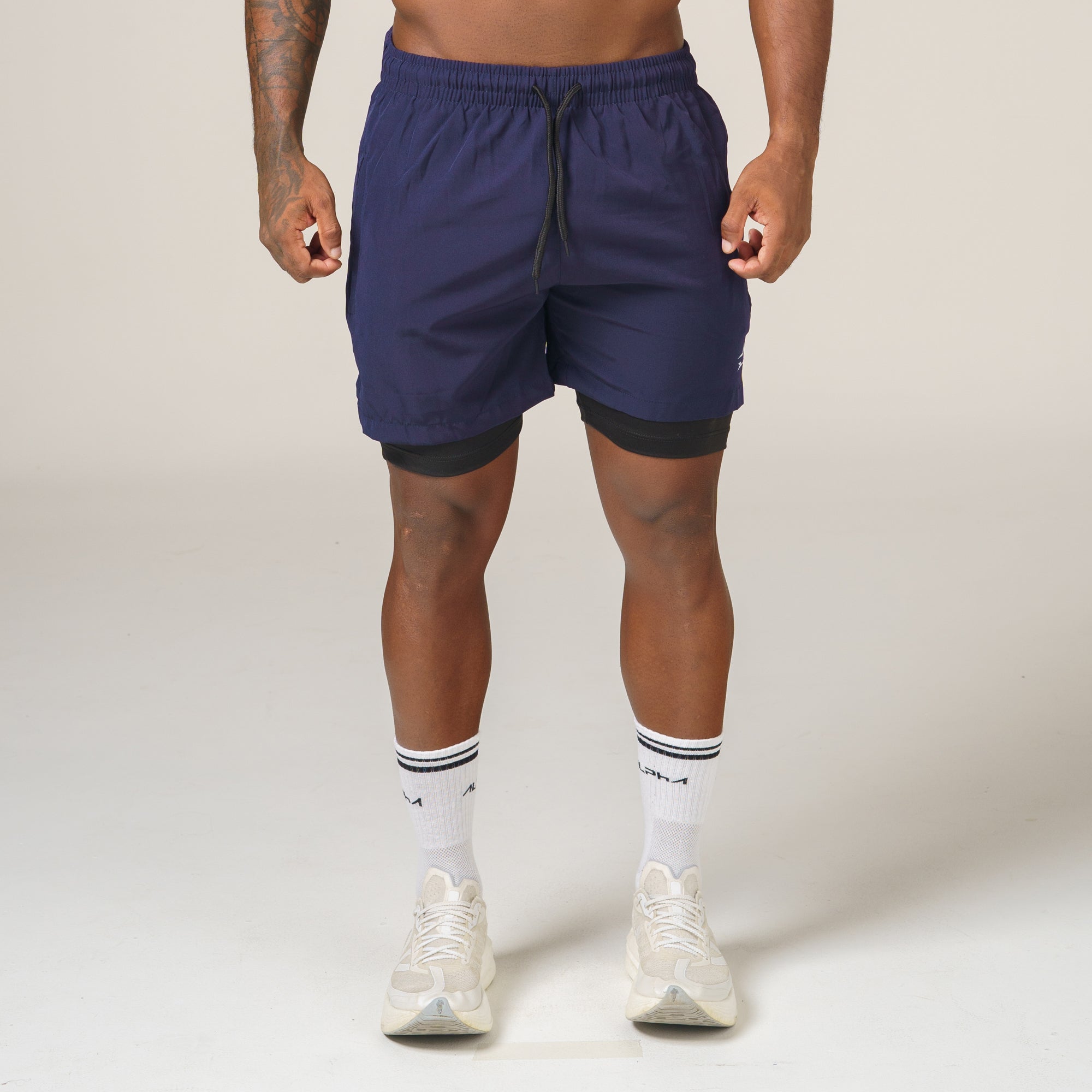 Short de Compressão Dry Fit Marinho Bolso Ziper - Lupus