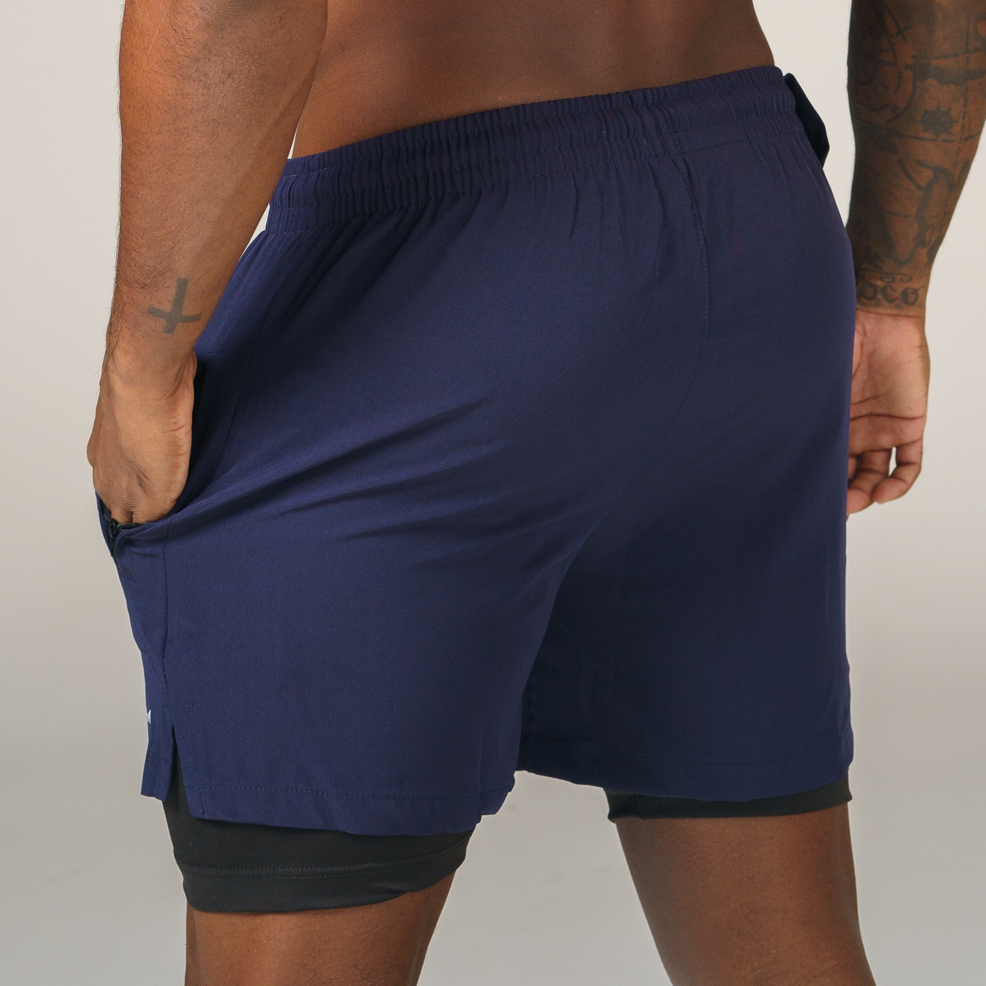 Short de Compressão Dry Fit Marinho Bolso Ziper - Lupus