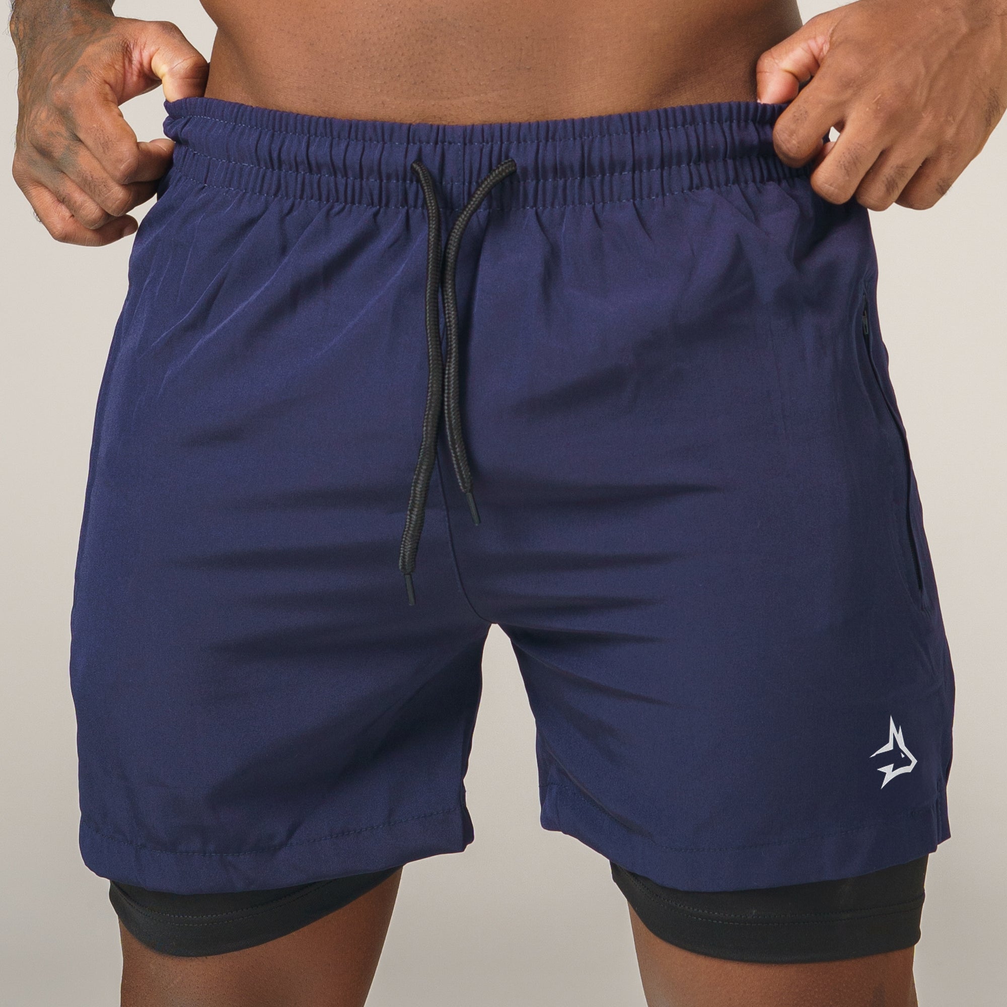 Short de Compressão Dry Fit Marinho Bolso Ziper - Lupus
