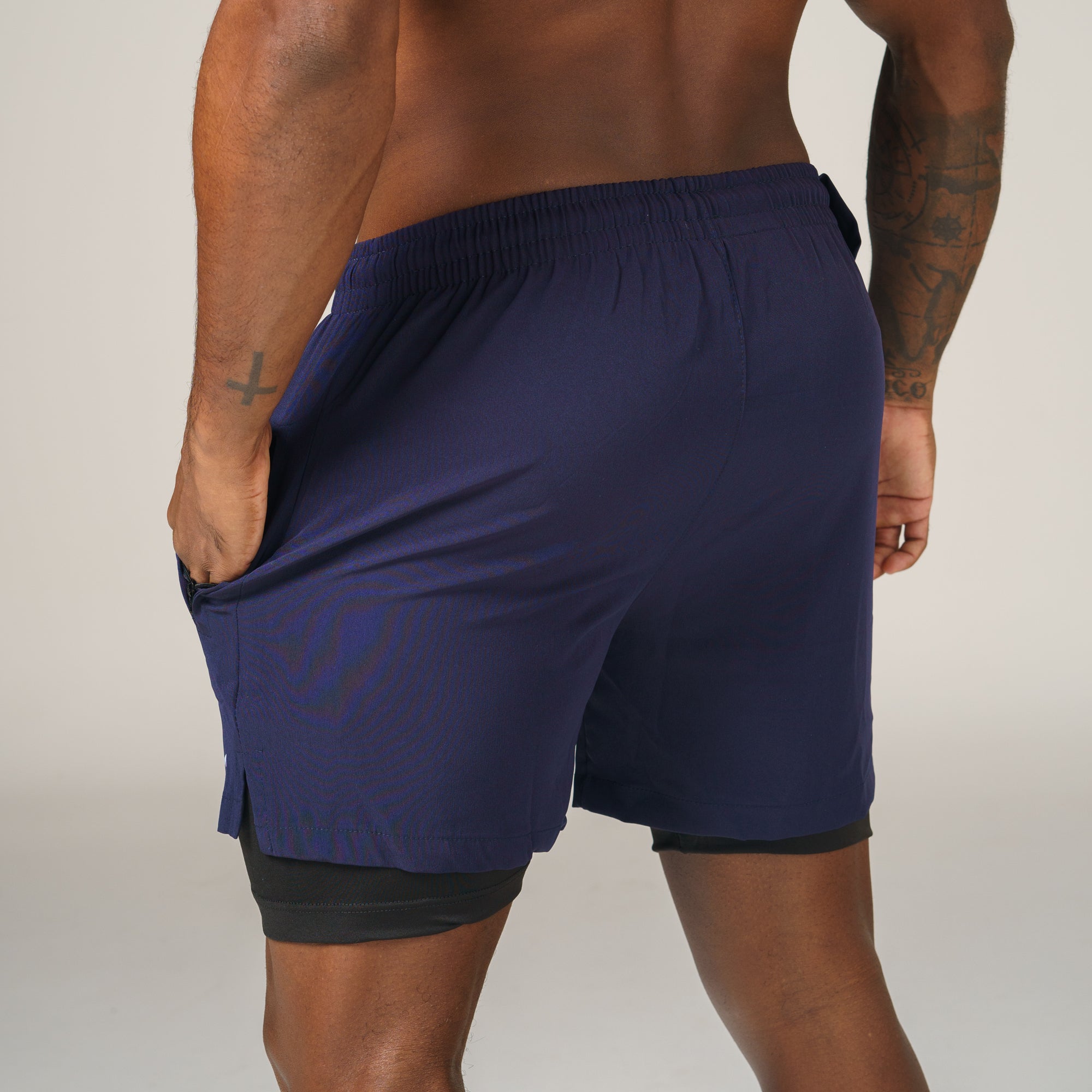 Short de Compressão Dry Fit Marinho Bolso Ziper - Lupus