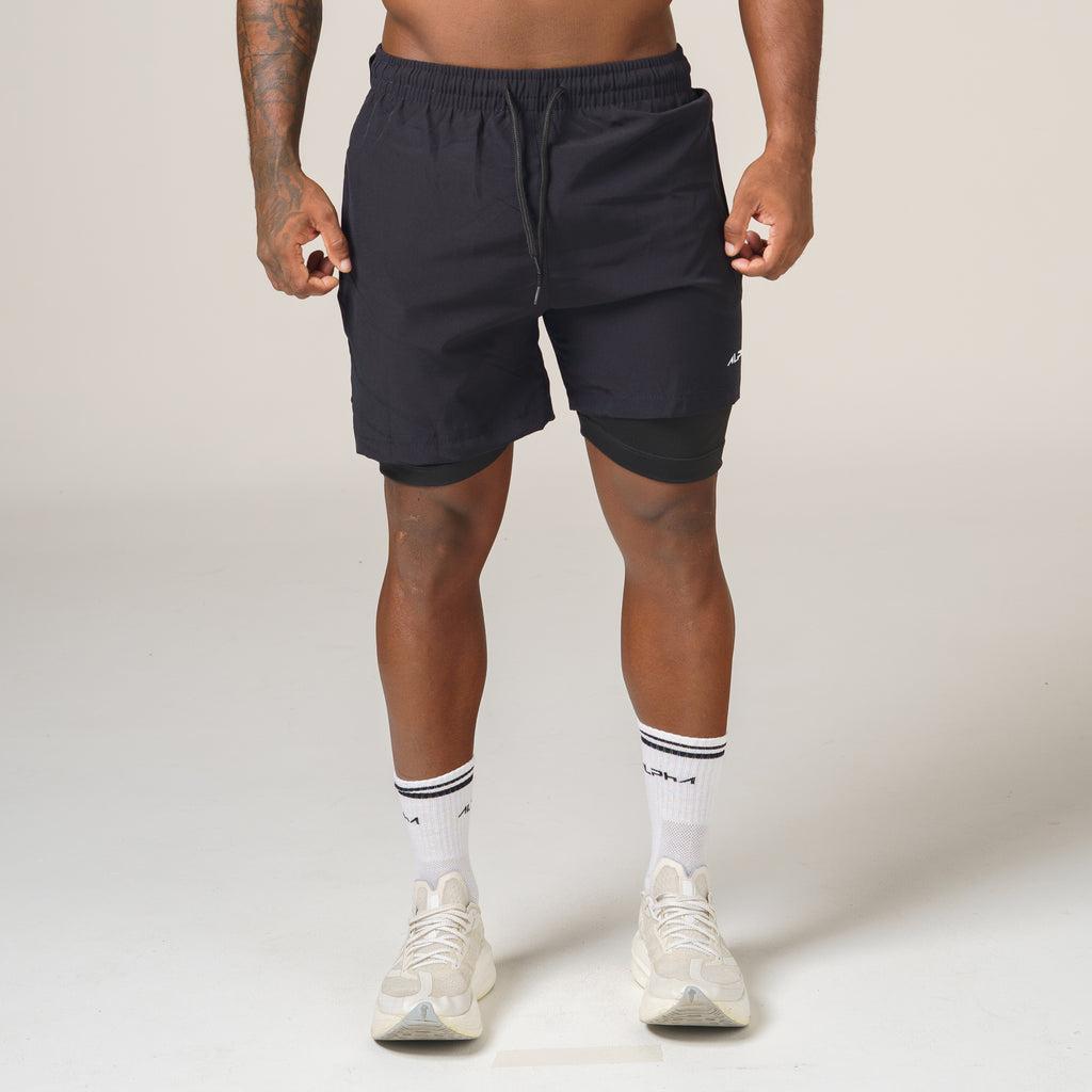 Short de Compressão Dry Fit Preto Bolso Ziper - Fluid