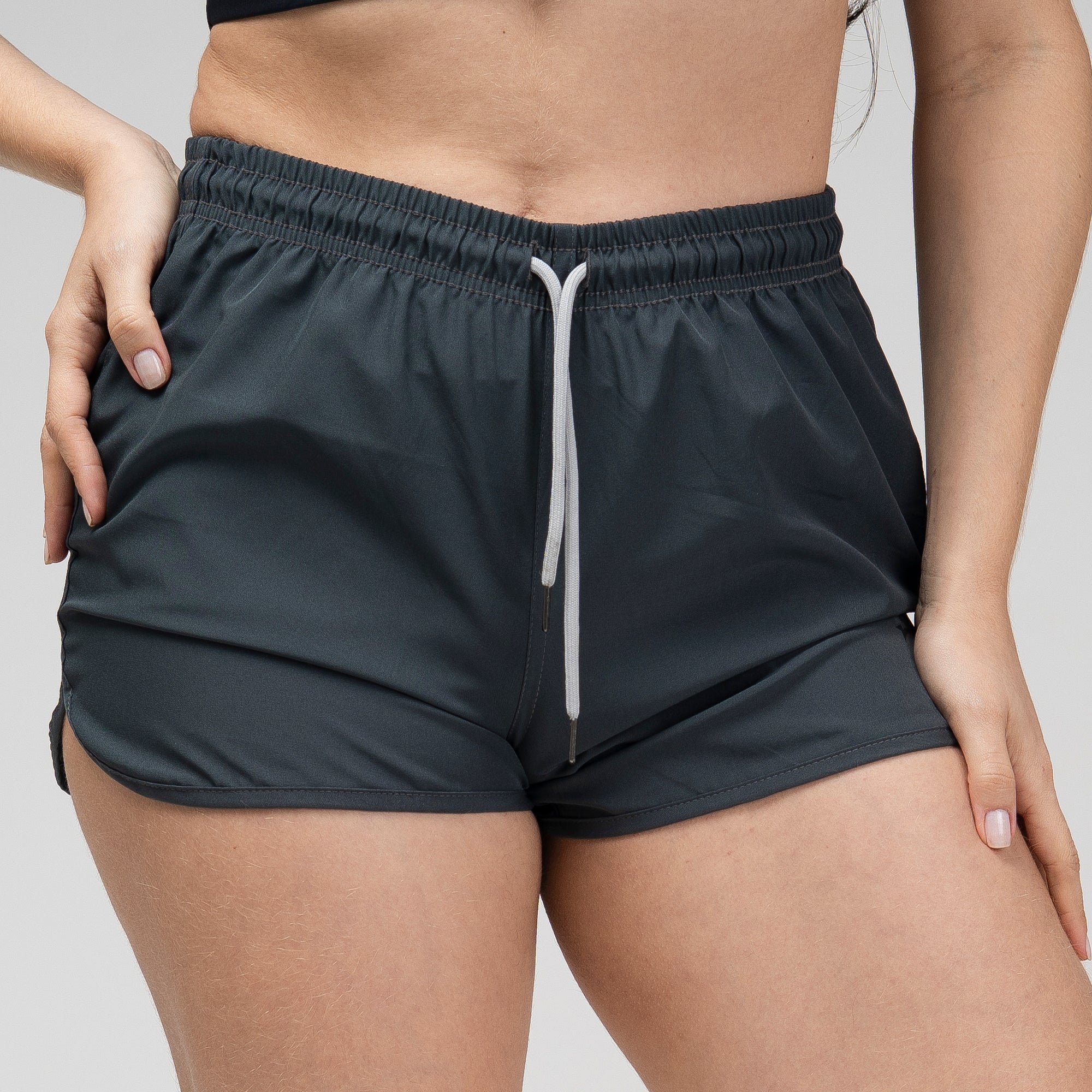 Short de Corrida Feminino Lupus Chumbo