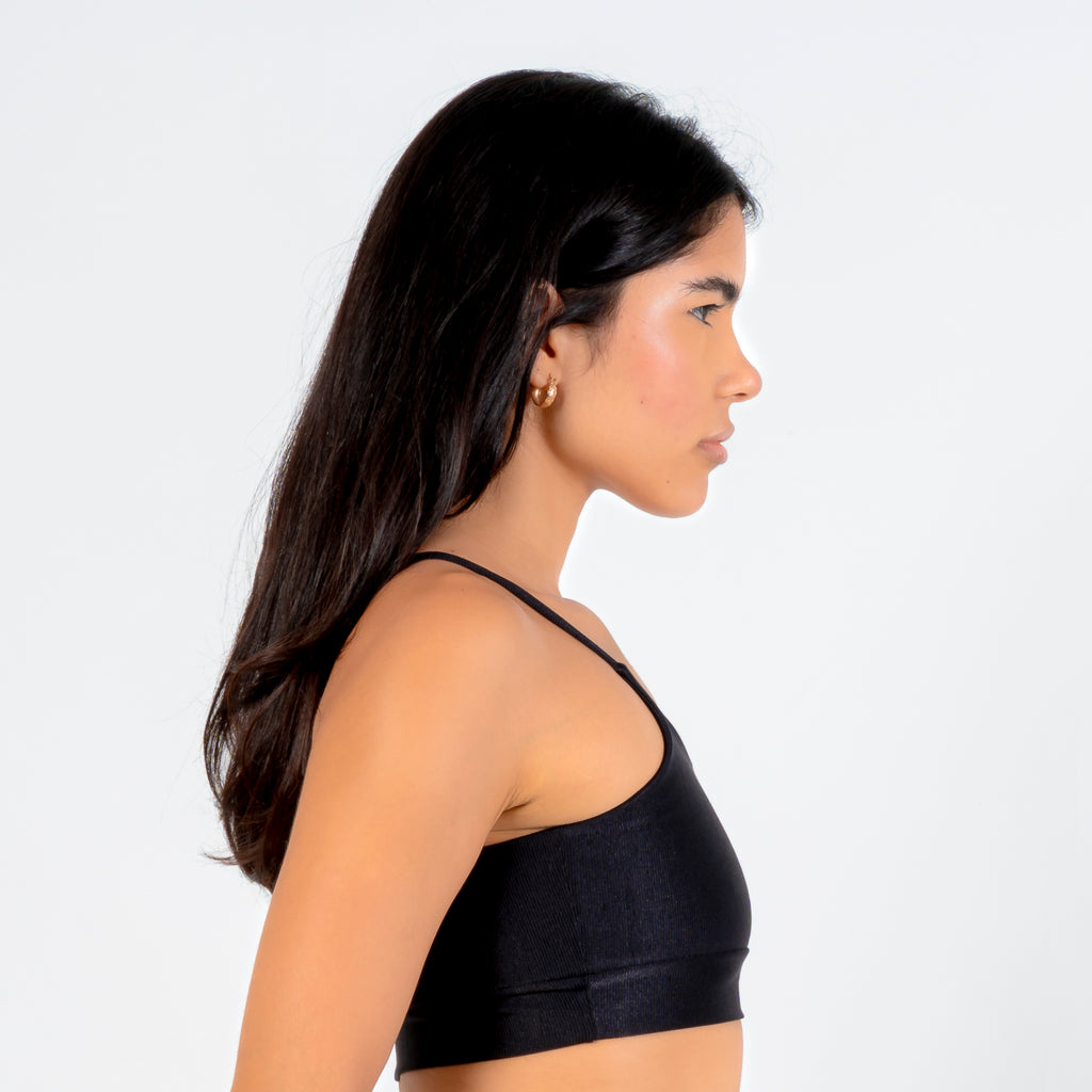 Top Basic Canelado Preto