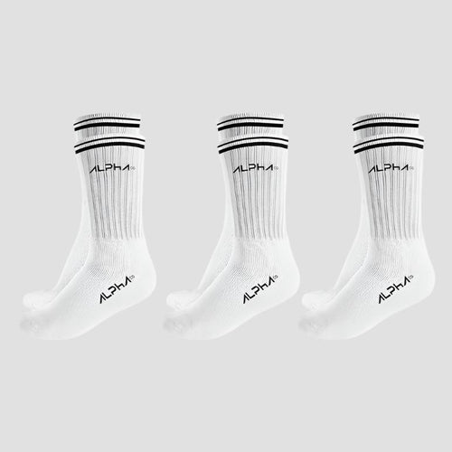 Kit 3 Meias Masculinas Cano Médio Alpha - Branco