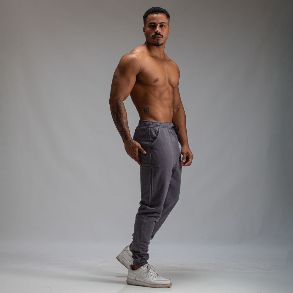 Calça Moletom Jogger Athletic Chumbo