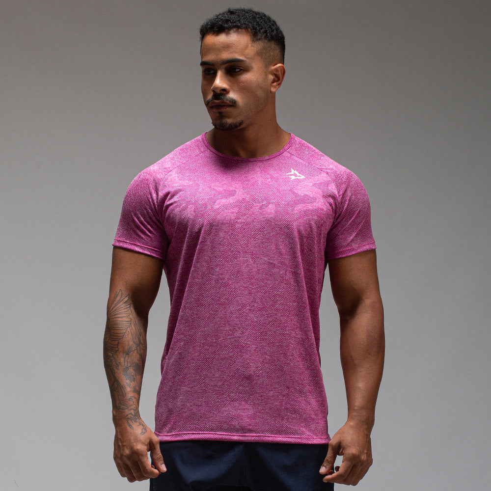 Camiseta Dry Fit Camuflada New Lupus Rosa Coral