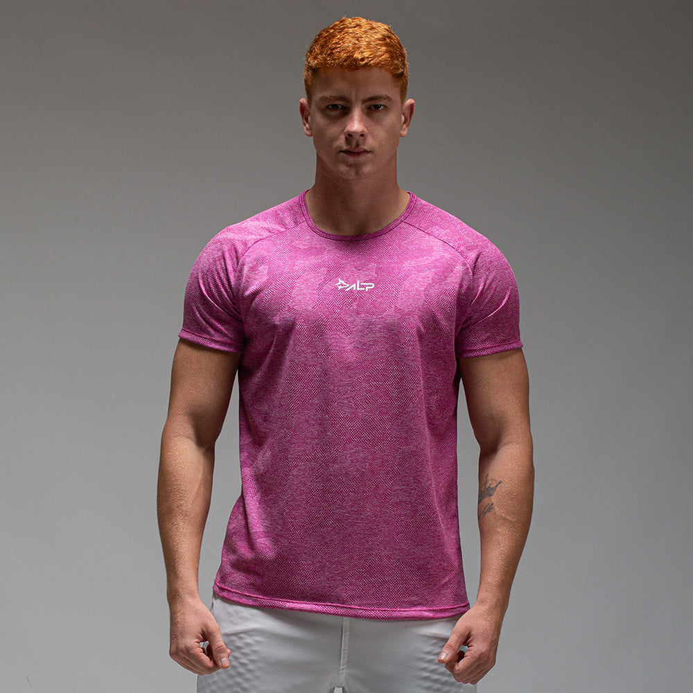 Camiseta Dry Fit Camuflada New Tenacity Rosa Coral