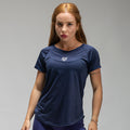 Camiseta Feminina Dry Fit Lobo Geométrico Marinho