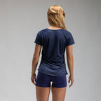 Camiseta Feminina Dry Fit Lobo Geométrico Marinho