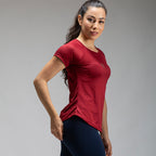 Camiseta Feminina Dry Fit Lobo Geométrico Vermelho Biking