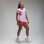 Camiseta Feminina Dry Fit Lobo Geométrico Lilás Malva