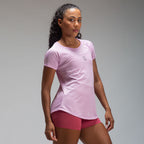 Camiseta Feminina Dry Fit Lobo Geométrico Lilás Malva