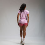 Camiseta Feminina Dry Fit Lobo Geométrico Lilás Malva