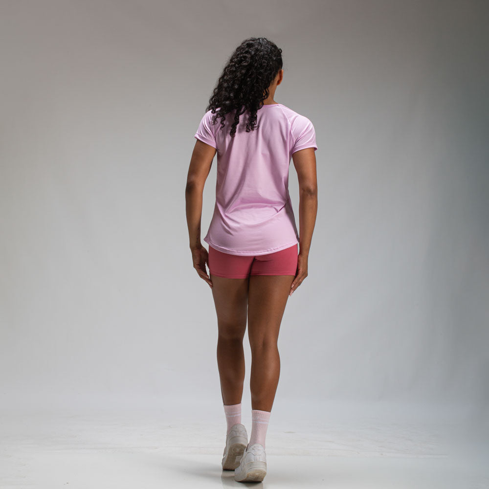 Camiseta Feminina Dry Fit Lobo Geométrico Lilás Malva