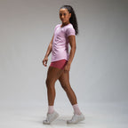 Camiseta Feminina Dry Fit Lobo Geométrico Lilás Malva