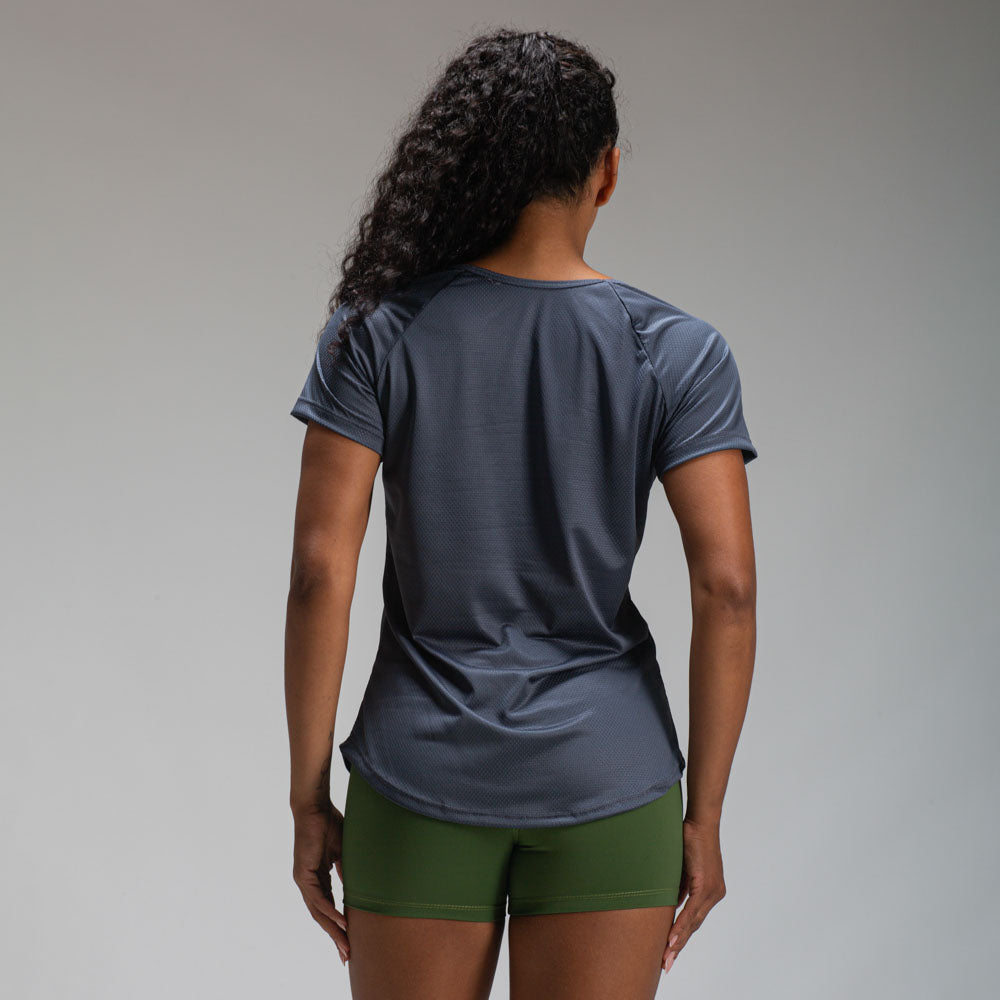 Camiseta Feminina Dry Fit New Horizon Cinza Sombra