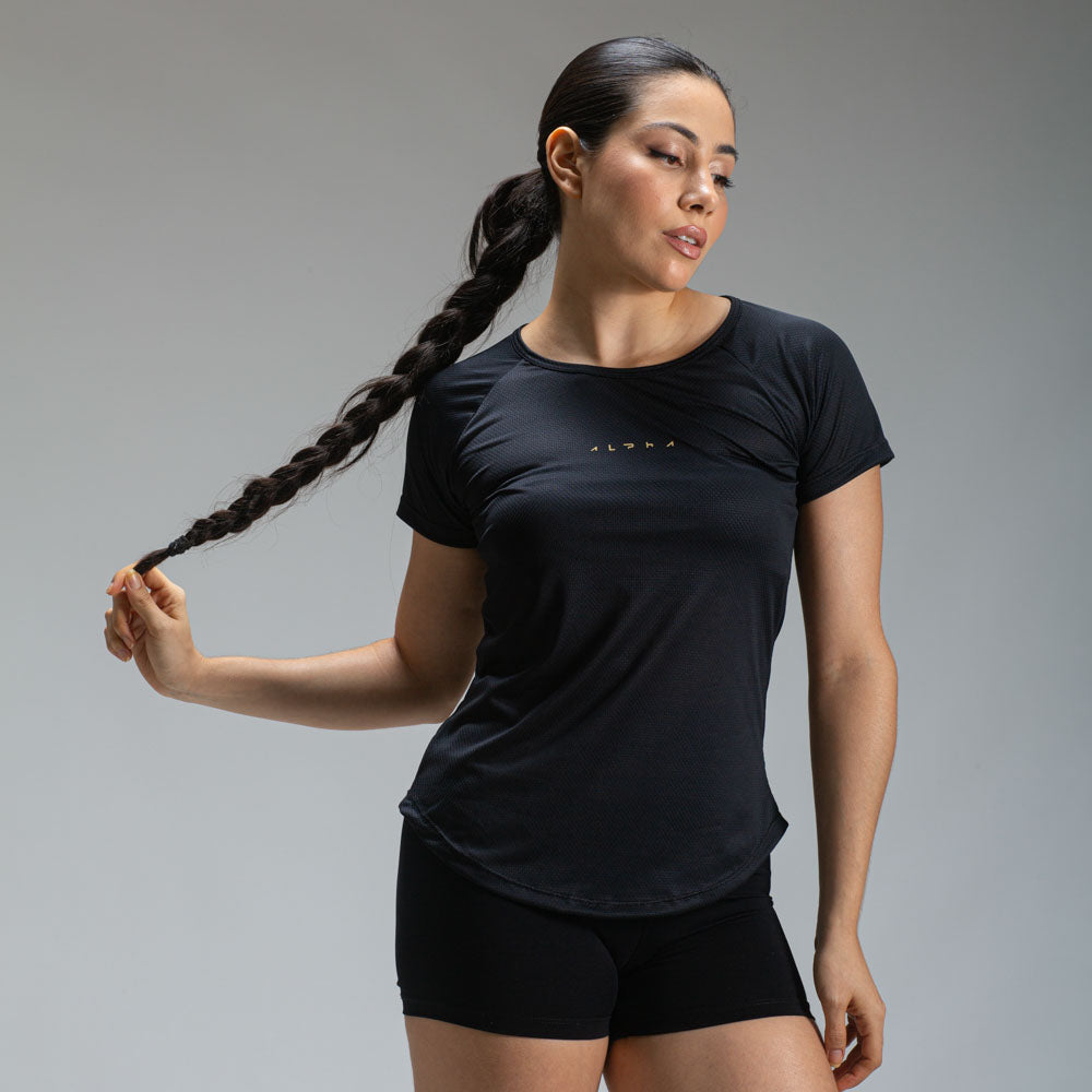 Camiseta Feminina Dry Fit New Horizon Preto