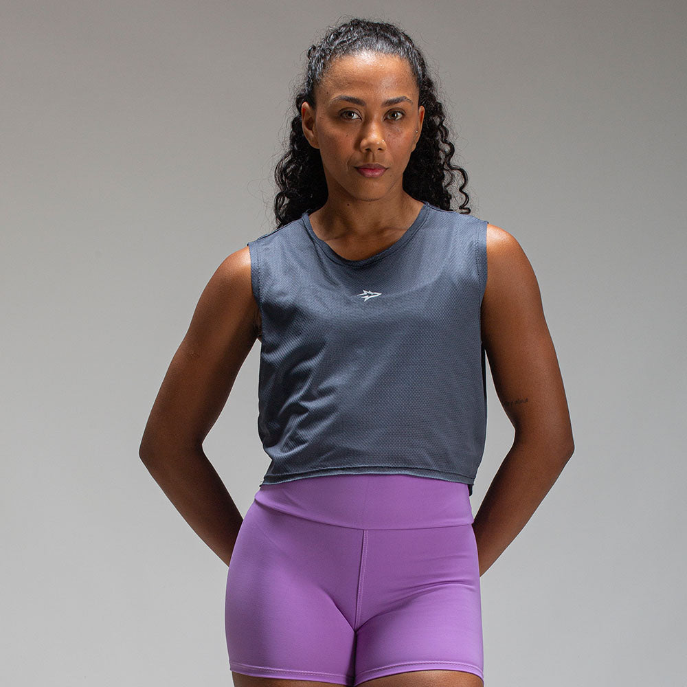 Cropped Dry Fit Middle Lupus Cinza Sombra