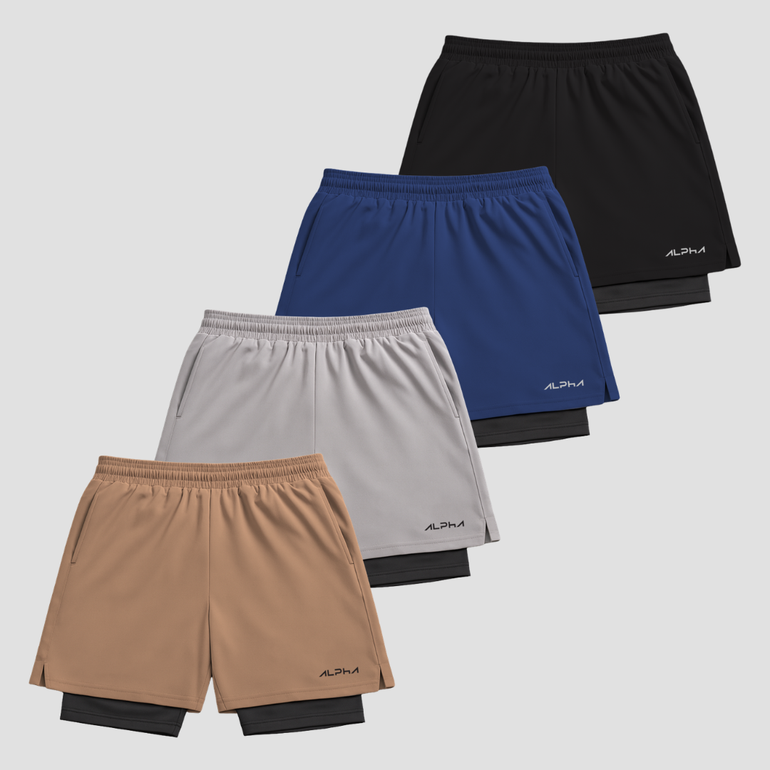 Kit 4 Bermudas de Compressão Alpha