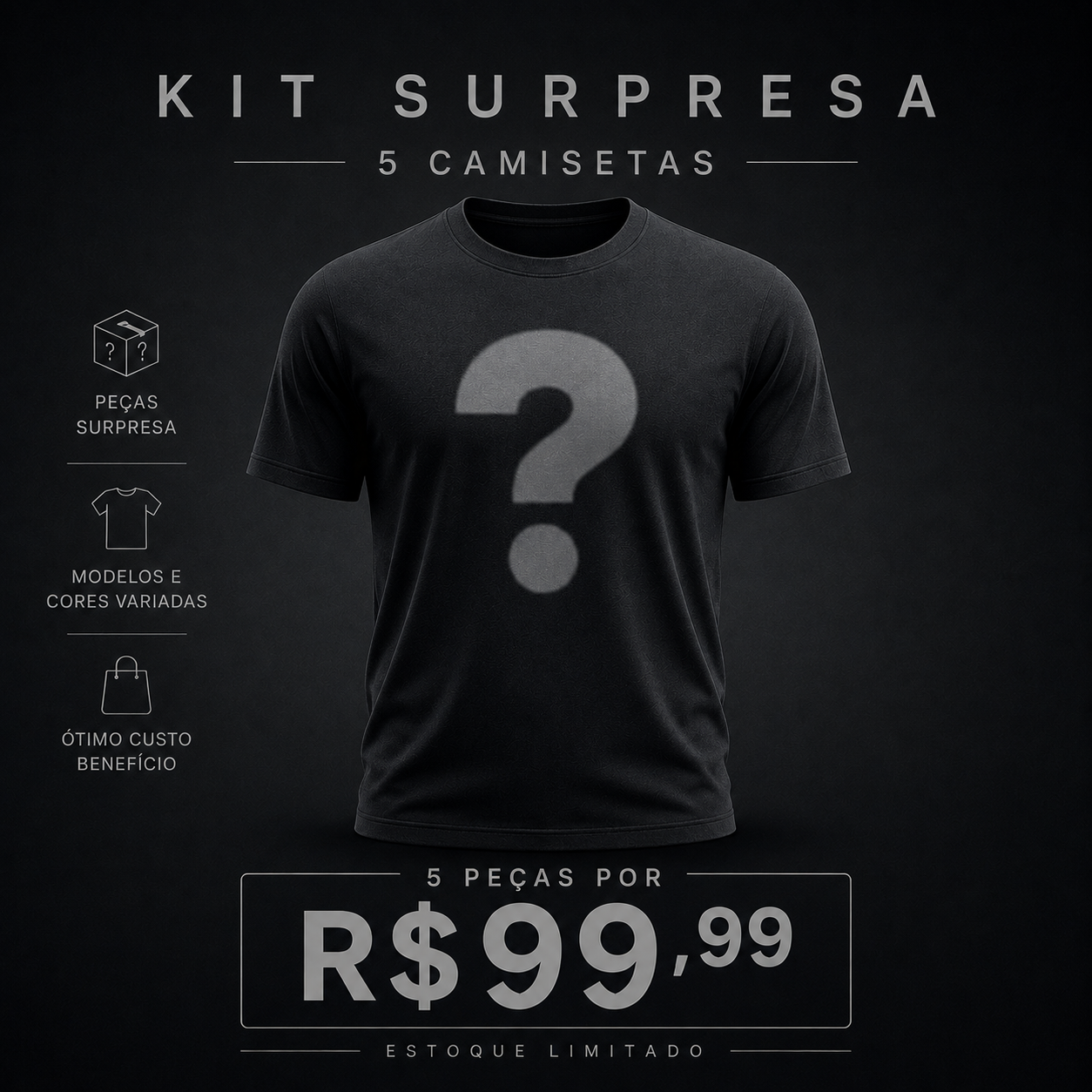Kit 5 Camisetas / Regata Surpresa