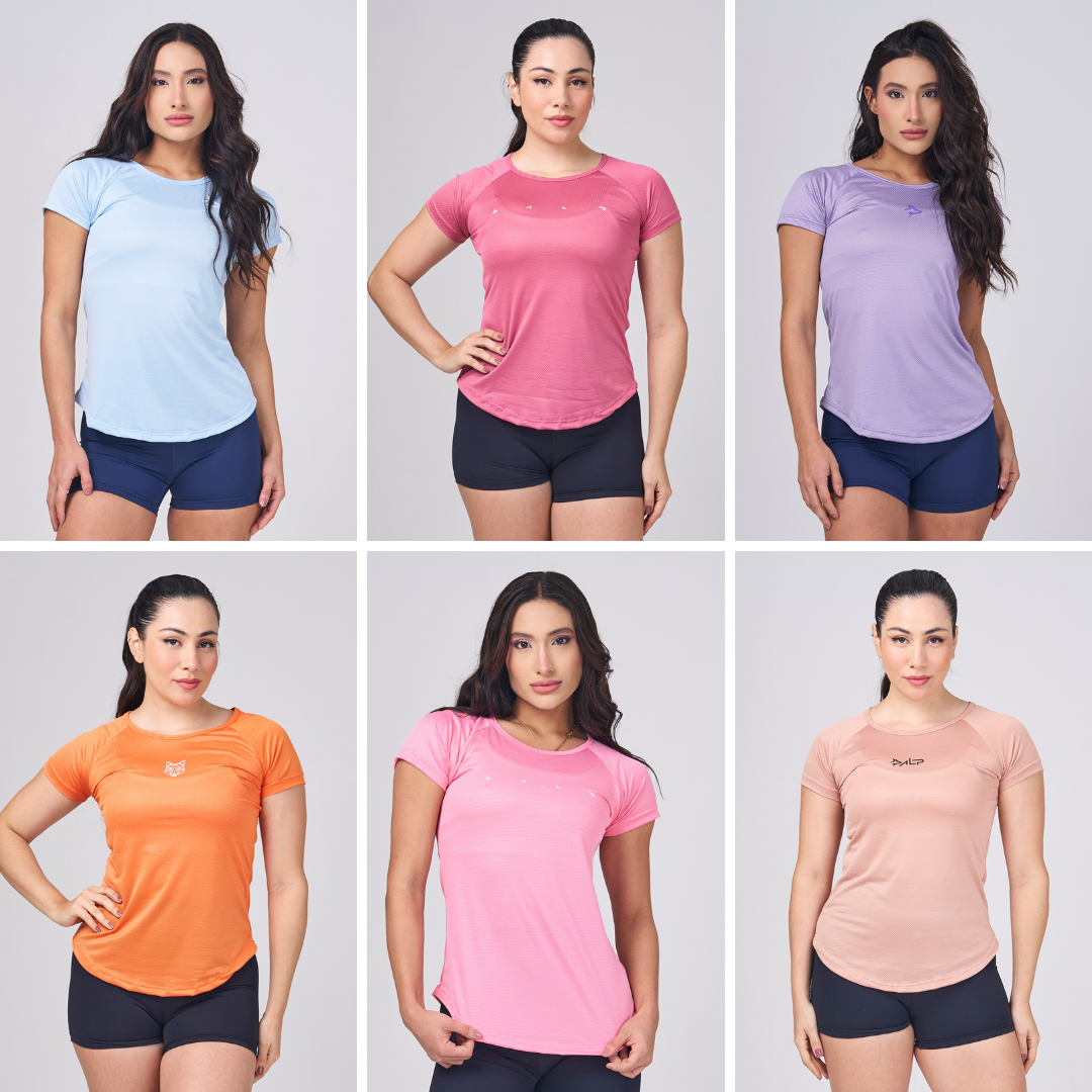 Kit 6 Camisetas Dry Feminina de Academia