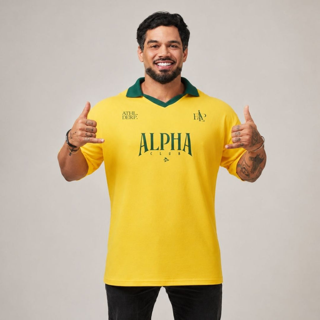 Camiseta Oversized Alpha Club Amarelo Clássico