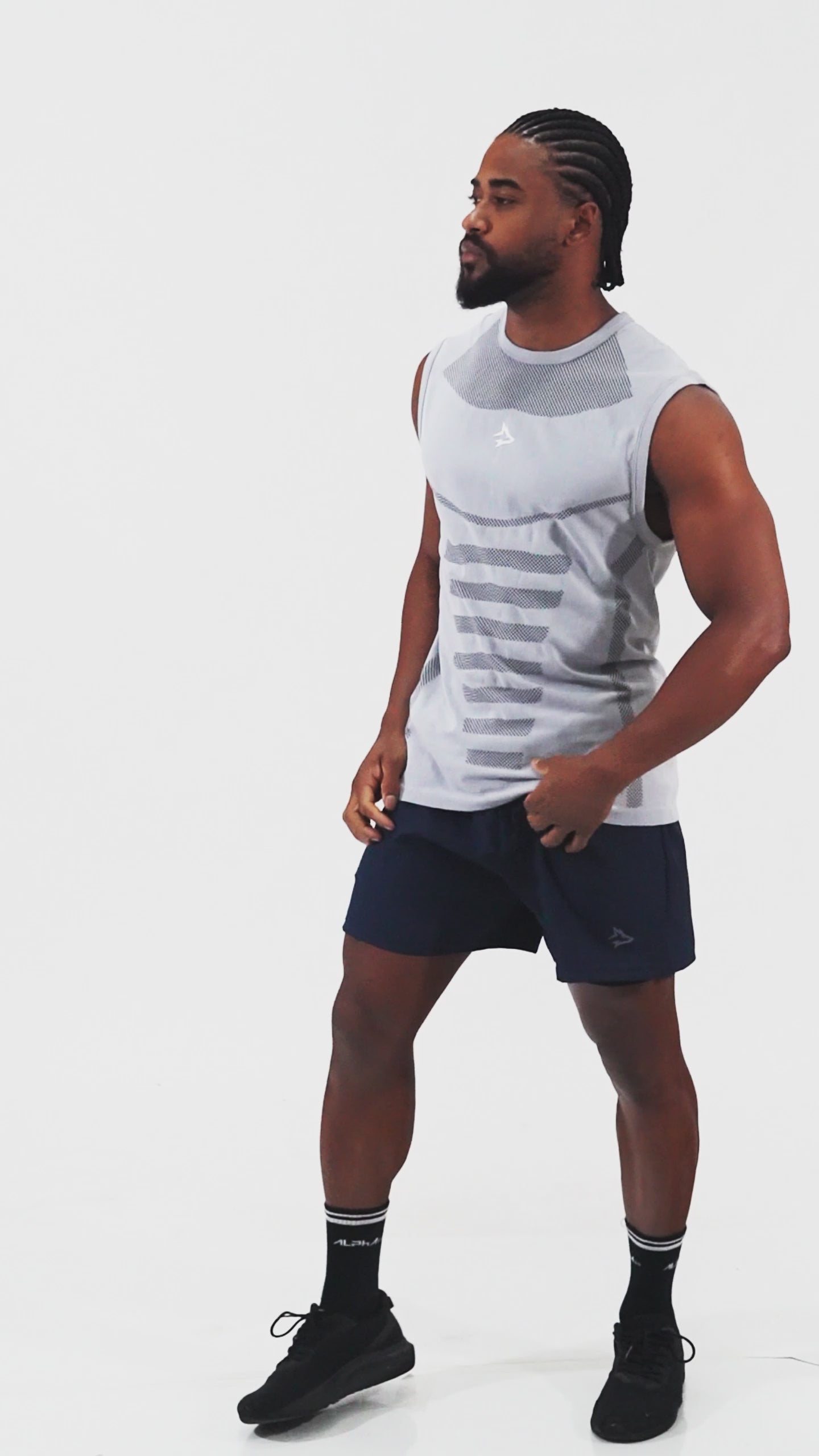 Regata Apex Dry Core Cinza Gelo - Sem Costura