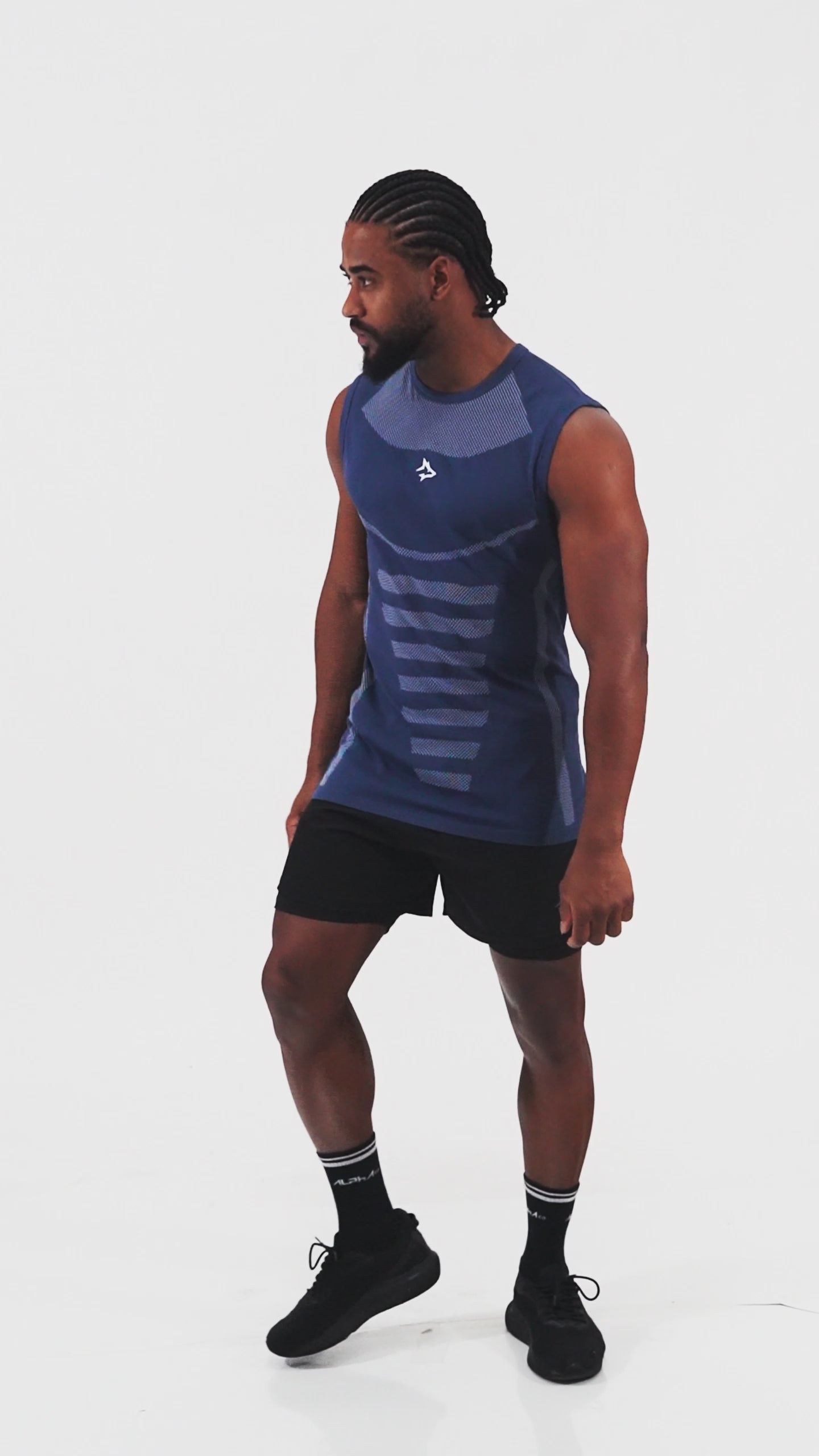 Regata Apex Dry Core Marinho - Sem Costura