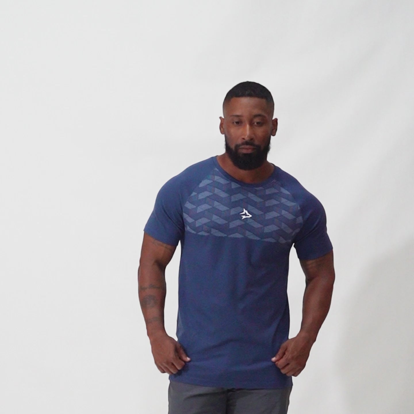 Camiseta Apex Dry Holographic Marinho - Sem Costura