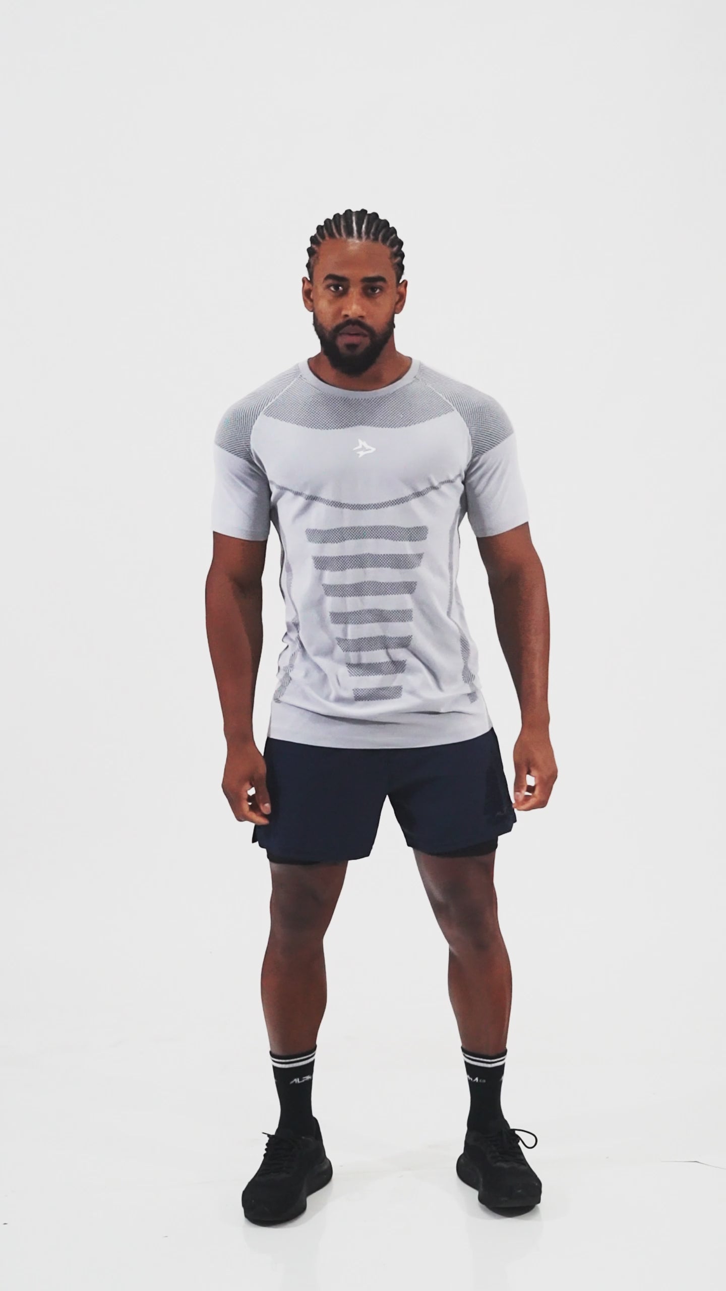 Camiseta Apex Dry Core Cinza Gelo - Sem Costura